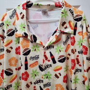 2023 San Francisco SF Giants Aloha Foodie Coca Cola Hawaiian Shirt M Medium